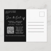 Carte Postale Simple Classic Black Enregistrer la date QR Code p (Dos)