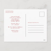 Carte postale simple classique de l'invitation de  (Dos)