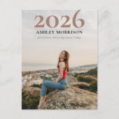 Carte Postale Simple Classy 2025 Photo Terracotta Graduation (Devant)