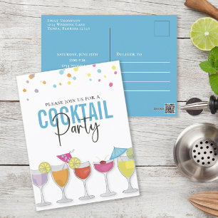 Carte Postale Simple Cocktail Party Moderne minimaliste Invitati