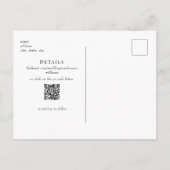 Carte Postale Simple Code QR Mariage B/N Save the Date (Dos)