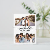 Carte Postale Simple Collage De 3 Photos De Mariage Save The Dat (Debout devant)