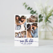 Carte Postale Simple Collage de 4 Photos de Mariage Save The Dat (Debout devant)