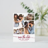 Carte Postale Simple Collage De 4 Photos De Mariage Save The Dat (Debout devant)