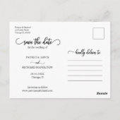 Carte Postale Simple Collage De 4 Photos De Mariage Save The Dat (Dos)