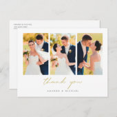 Carte postale simple Collage photo Mariage Merci (Devant / Derrière)