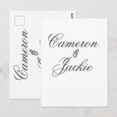 Carte Postale Simple couple de mariage nom calligr stylé élégant (Devant / Derrière)