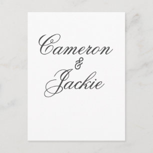 Carte Postale Simple couple de mariage nom calligr stylé élégant