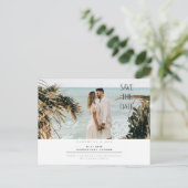 Carte Postale Simple Couple Photo Seafoam Enregistrer la date Ca (Debout devant)