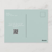 Carte Postale Simple Couple Photo Seafoam Enregistrer la date Ca (Dos)