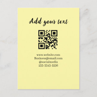 Carte Postale simple custom QR code add your name text  Classic 
