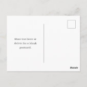 Carte Postale Simple Customizable Gold & Black Text Design  (Dos)
