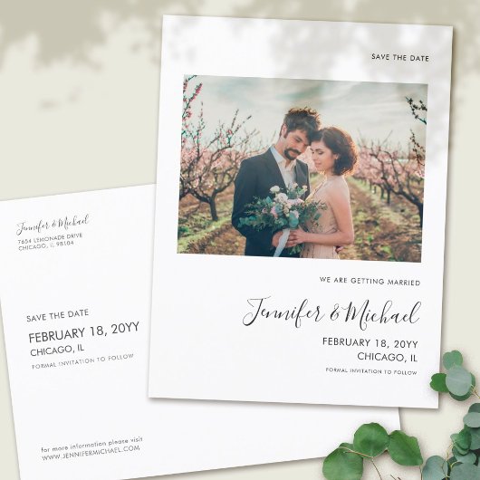 Carte postale simple de conception de photo pour a