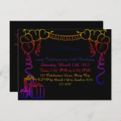 Carte postale simple de l'invitation d'anniversair (Devant / Derrière)