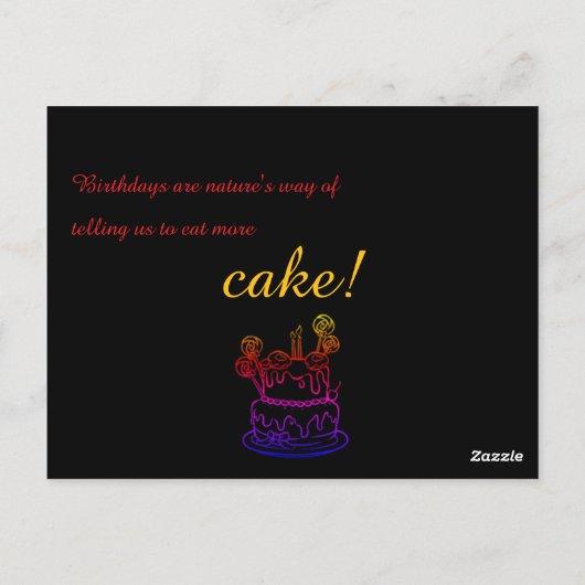 Carte postale simple de l'invitation d'anniversair (Dos)