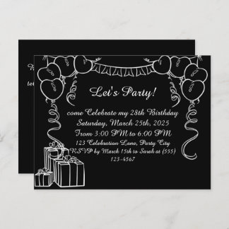 Carte postale simple de l'invitation d'anniversair