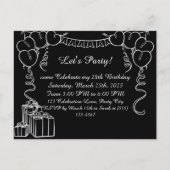 Carte postale simple de l'invitation d'anniversair (Devant)