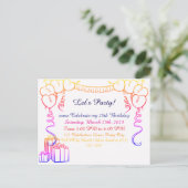 Carte postale simple de l'invitation d'anniversair (Debout devant)