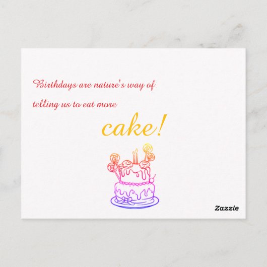 Carte postale simple de l'invitation d'anniversair (Dos)