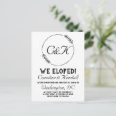 Carte postale simple de mariage avec branche d'oli (Debout devant)