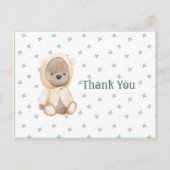 Carte postale simple de remerciement avec un ours (Devant)
