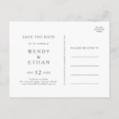 Carte postale simple de save-the-date florale rust (Dos)