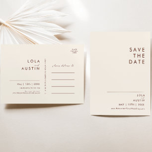 Carte Postale Simple Désert   Invitation de Save The Date Blanc 