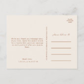 Carte Postale Simple Désert | Mariage Cannelle Foncé Merci Po (Dos)