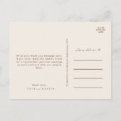 Carte Postale Simple Désert | Orange Brûlé Mariage Remerciements (Dos)