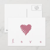 Carte Postale simple design d'amour (Devant / Derrière)