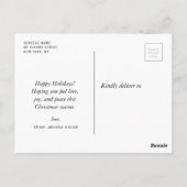 Carte Postale simple deux photos Noël vacances (Dos)