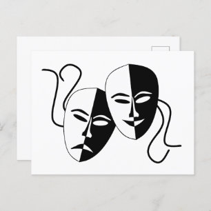Carte Postale Simple Drame Comedy Masques Agir