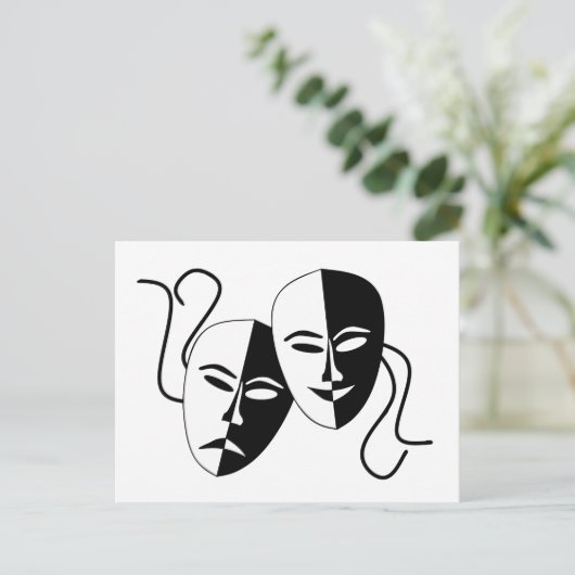 Carte Postale Simple Drame Comedy Masques Agir (Debout devant)