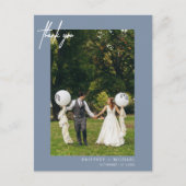 Carte Postale Simple Dusty Blue Photo Merci moderne (Devant)