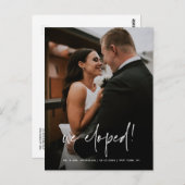 Carte Postale Simple écriture manuscrite Mariage Elopement photo (Devant / Derrière)