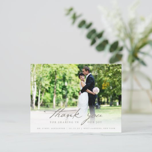 Carte Postale Simple écriture manuscrite Script Classy Mariage M (Debout devant)