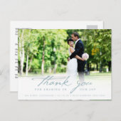 Carte Postale Simple écriture manuscrite Script Classy Mariage M (Devant / Derrière)