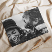 Carte Postale Simple Elegance Budget Script Photo Enregistrer la