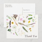Carte Postale Simple Elégant Botanique Fleur Merci Fleur Sauvage (Devant / Derrière)