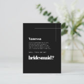 Carte Postale Simple elegant & chic Bridesmaid proposal (Debout devant)