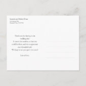 Carte Postale Simple Elegant Gold Wedding Thank You (Dos)