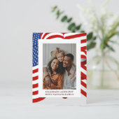 Carte Postale Simple Elegant Happy Labor Day avec drapeau améric (Debout devant)