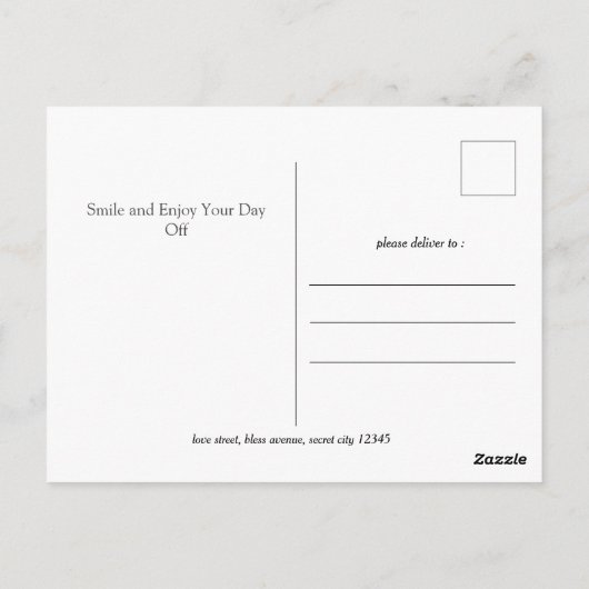 Carte Postale Simple Elegant Labor Day avec drapeau américain (Dos)