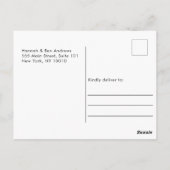 Carte Postale Simple, élégant, mariage "Merci" 1 Photo (Dos)