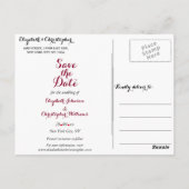 Carte Postale Simple Elegant Marsala Mariage blanc Enregistrer l (Dos)