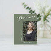 Carte Postale Simple élégant moderne | 1 Faire-part photo Grad (Debout devant)