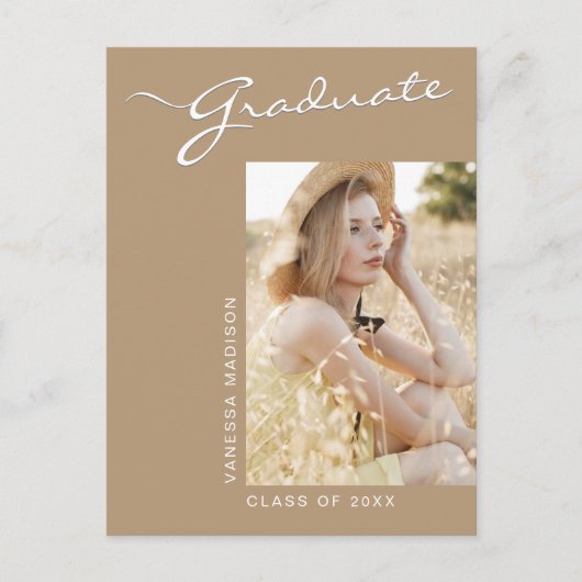 Carte Postale Simple élégant moderne | 1 Faire-part photo Grad (Devant)