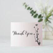 Carte Postale Simple Elegant Moderne feuilles Merci (Debout devant)