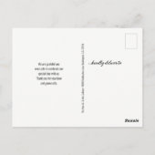Carte Postale Simple Elegant Mood Script Photo Mariage Merci (Dos)