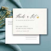 CARTE POSTALE SIMPLE ÉLÉGANT OR GRAY TYPOGRAPHIE MERCI